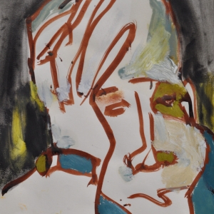 Tusche Kreide Zeichnung 